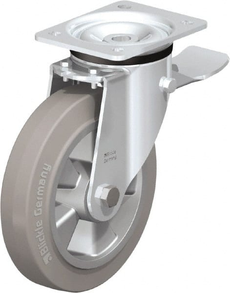 Swivel Top Plate Caster: Solid Rubber, 8