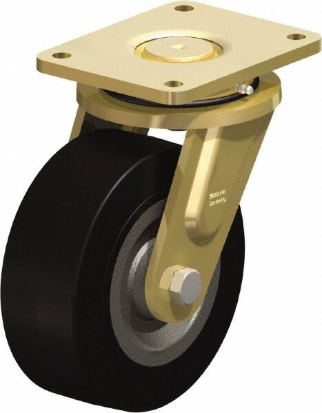 Swivel Top Plate Caster: Solid Rubber, 8