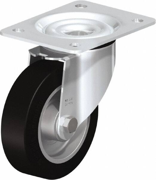 Swivel Top Plate Caster: Solid Rubber, 5