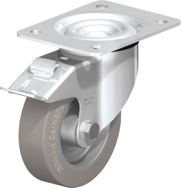 Swivel Top Plate Caster: Solid Rubber, 5