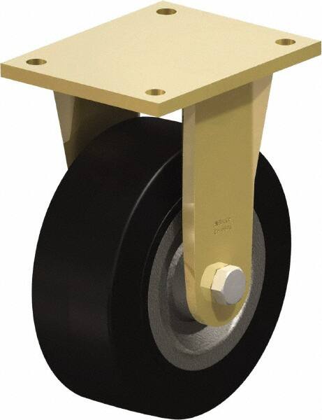 Rigid Top Plate Caster: Solid Rubber, 8