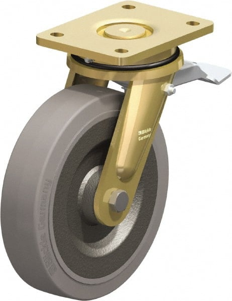 Swivel Top Plate Caster: Solid Rubber, 8