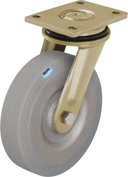 Swivel Top Plate Caster: Solid Rubber, 6-1/2