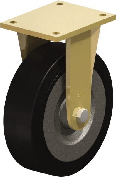 Rigid Top Plate Caster: Solid Rubber, 10