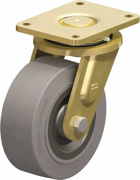 Swivel Top Plate Caster: Solid Rubber, 8