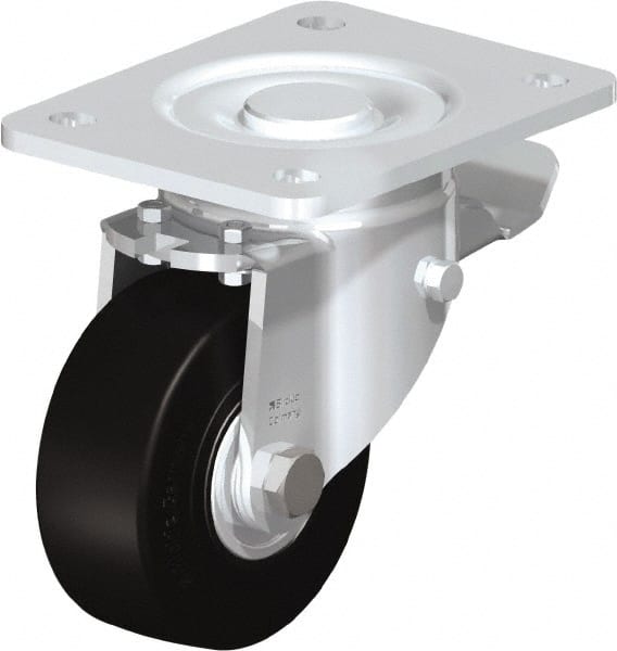 Swivel Top Plate Caster: Solid Rubber, 4