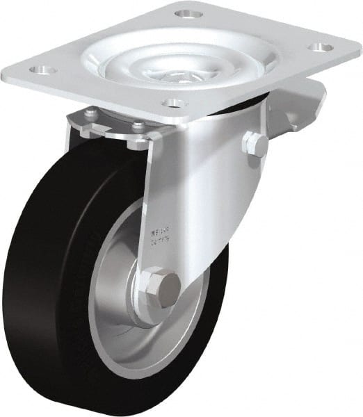 Swivel Top Plate Caster: Solid Rubber, 5