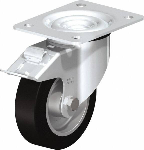 Swivel Top Plate Caster: Solid Rubber, 5