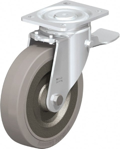 Swivel Top Plate Caster: Solid Rubber, 8