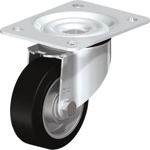 Swivel Top Plate Caster: Solid Rubber, 4