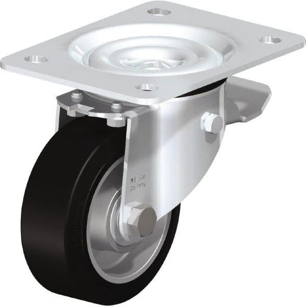 Swivel Top Plate Caster: Solid Rubber, 4