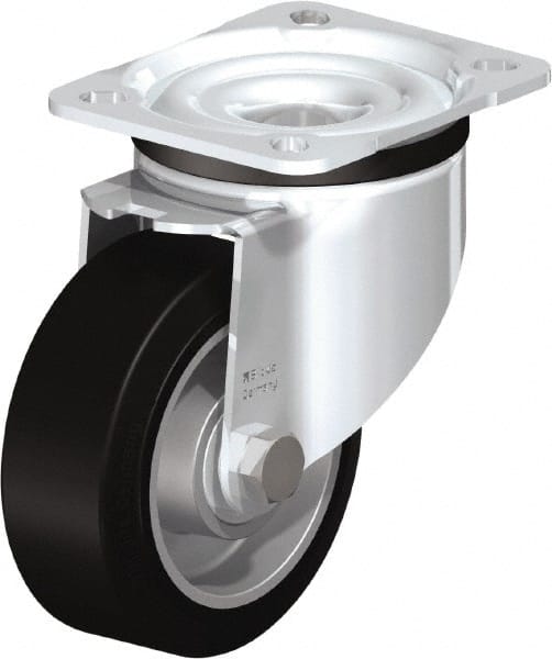 Swivel Top Plate Caster: Solid Rubber, 4