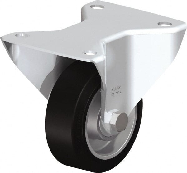 Rigid Top Plate Caster: Solid Rubber, 4