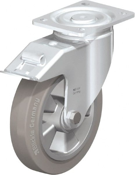 Swivel Top Plate Caster: Solid Rubber, 8