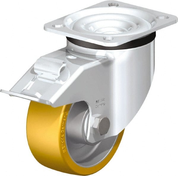 Swivel Top Plate Caster: Polyurethane-Elastomer Blickle Extrathane, 4