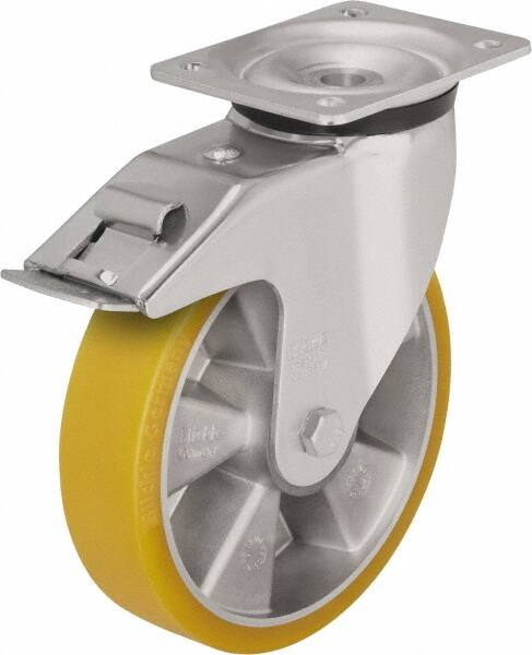 Swivel Top Plate Caster: Polyurethane-Elastomer Blickle Extrathane, 8