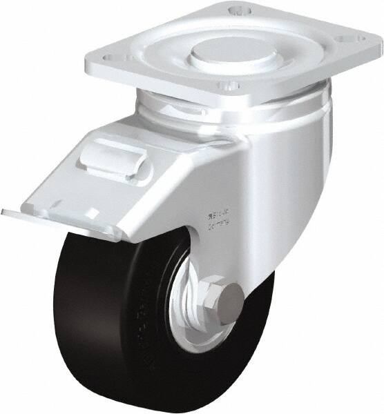 Swivel Top Plate Caster: Solid Rubber, 4