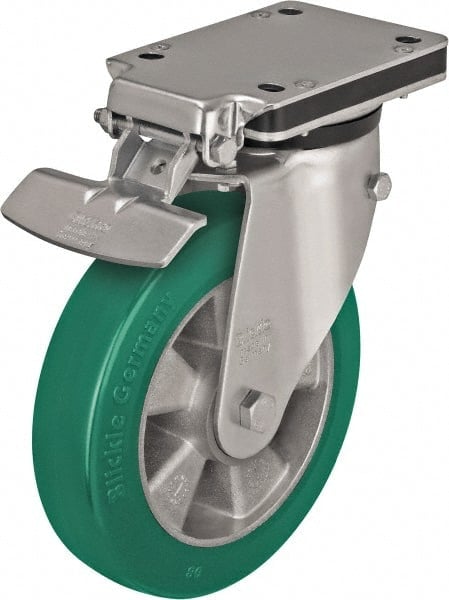 Swivel Top Plate Caster: Polyurethane-Elastomer Blickle Softhane, 8