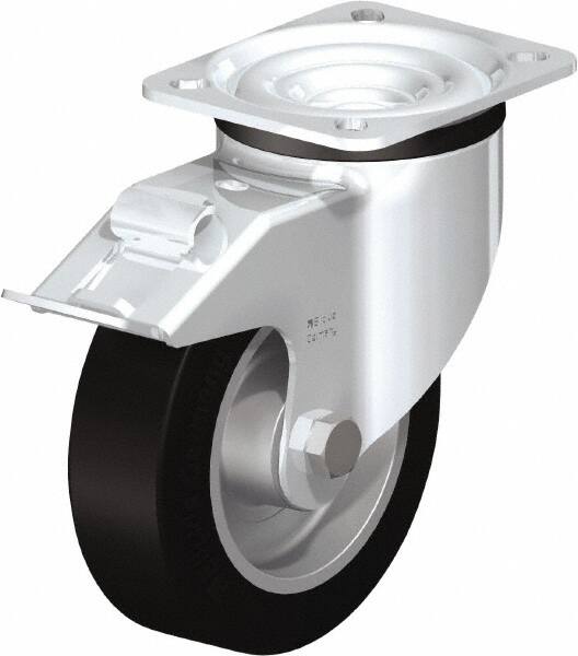 Swivel Top Plate Caster: Solid Rubber, 5