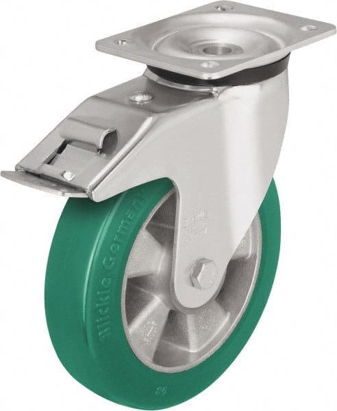 Swivel Top Plate Caster: Polyurethane-Elastomer Blickle Softhane, 8