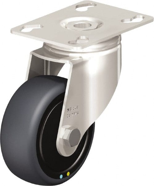 Swivel Top Plate Caster: Thermoplastic Rubber Elastomer, 3