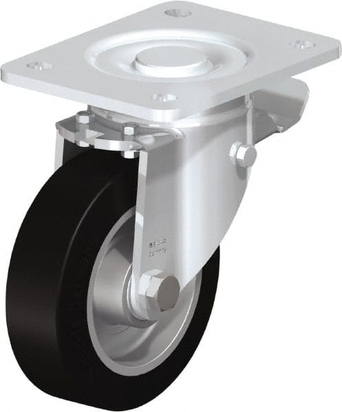 Swivel Top Plate Caster: Solid Rubber, 5