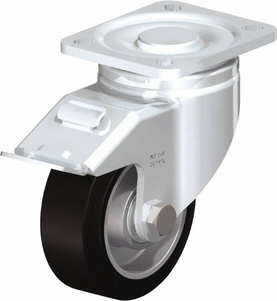 Swivel Top Plate Caster: Solid Rubber, 4