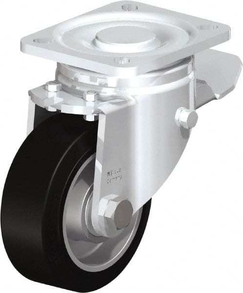 Swivel Top Plate Caster: Solid Rubber, 4