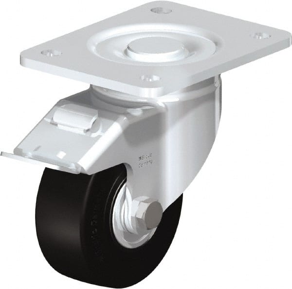 Swivel Top Plate Caster: Solid Rubber, 4