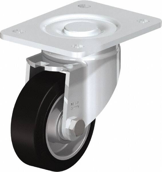 Swivel Top Plate Caster: Solid Rubber, 4