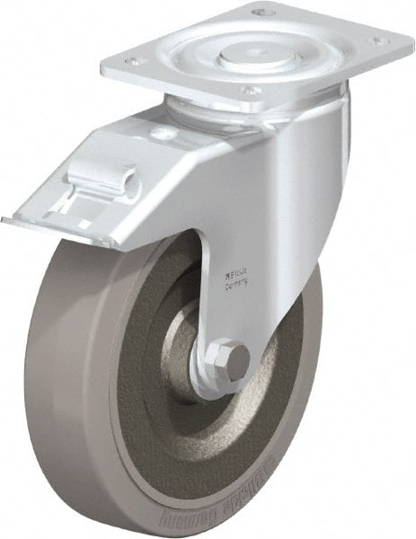 Swivel Top Plate Caster: Solid Rubber, 8