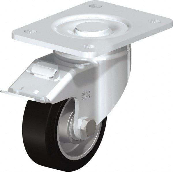 Swivel Top Plate Caster: Solid Rubber, 4