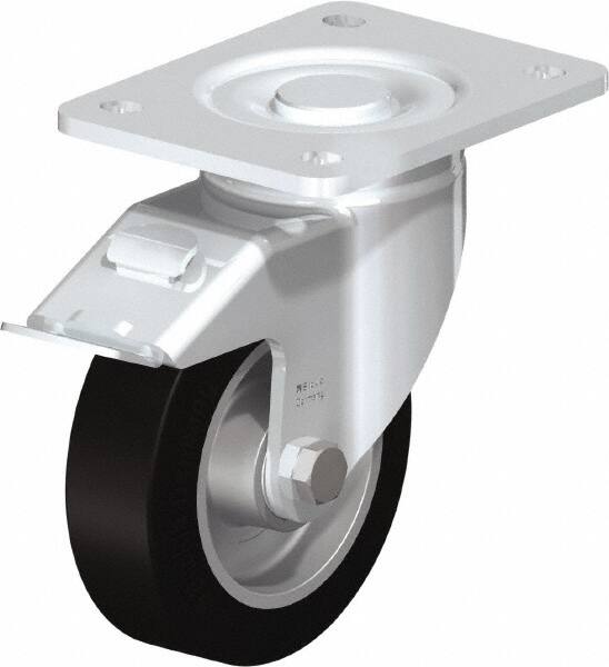 Swivel Top Plate Caster: Solid Rubber, 5