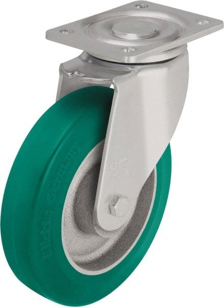 Swivel Top Plate Caster: Polyurethane-Elastomer Blickle Softhane, 8