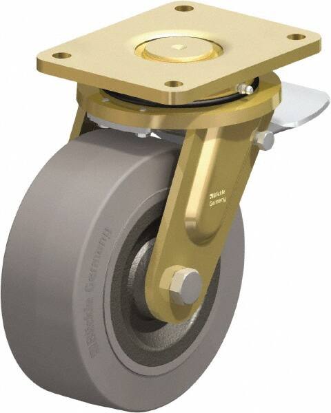 Swivel Top Plate Caster: Solid Rubber, 8