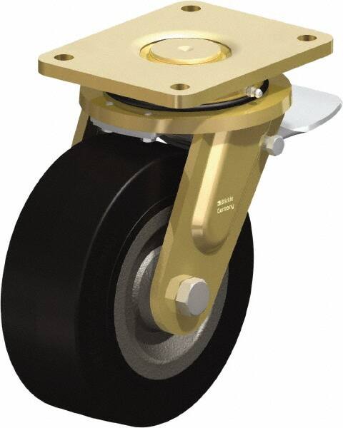 Swivel Top Plate Caster: Solid Rubber, 8