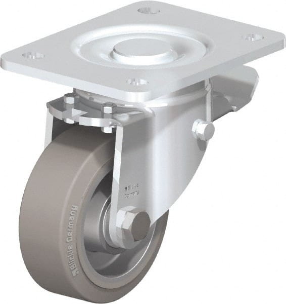 Swivel Top Plate Caster: Solid Rubber, 4