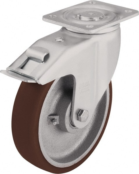 Swivel Top Plate Caster: Polyurethane-Elastomer Blickle Softhane, 4