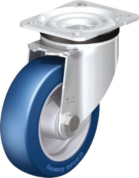 Swivel Top Plate Caster: Polyurethane-Elastomer Blickle Besthane, 5