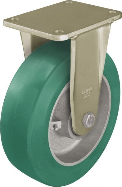 Rigid Top Plate Caster: Polyurethane-Elastomer Blickle Softhane, 8