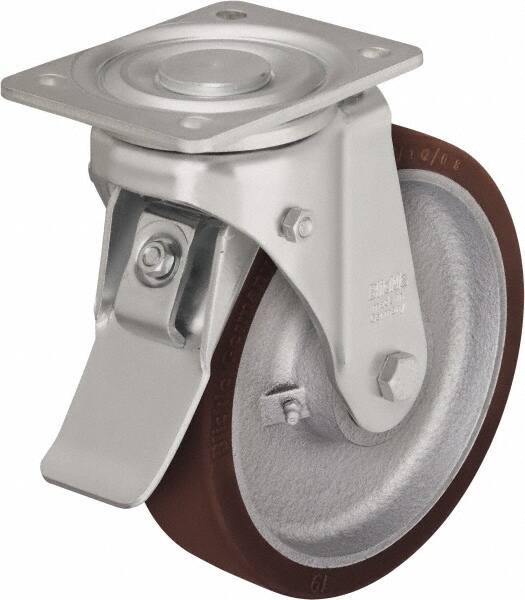 Swivel Top Plate Caster: Polyurethane-Elastomer Blickle Softhane, 4