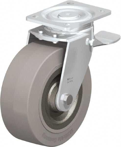 Swivel Top Plate Caster: Solid Rubber, 8