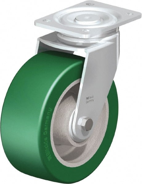 Swivel Top Plate Caster: Polyurethane-Elastomer Blickle Softhane, 8