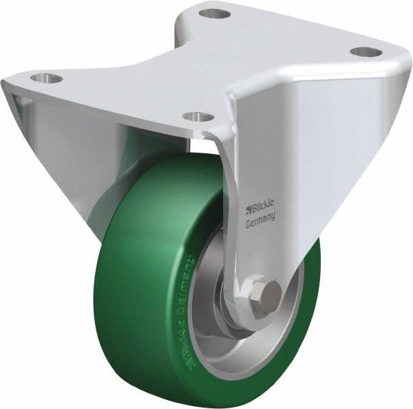 Rigid Top Plate Caster: Polyurethane-Elastomer Blickle Softhane, 4