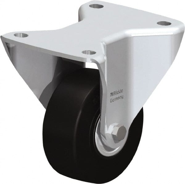 Rigid Top Plate Caster: Solid Rubber, 4