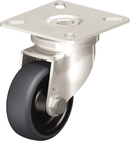 Swivel Top Plate Caster: Thermoplastic Rubber Elastomer, 2