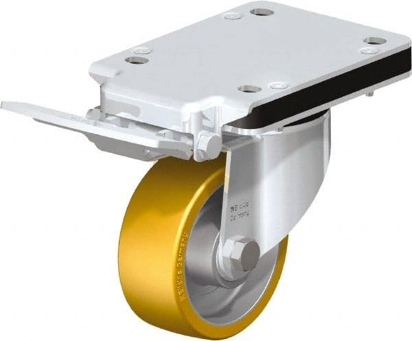 Swivel Top Plate Caster: Polyurethane-Elastomer Blickle Extrathane, 4