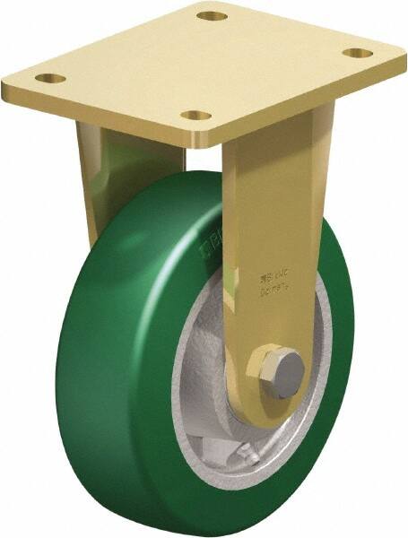 Rigid Top Plate Caster: Polyurethane-Elastomer Blickle Softhane, 6