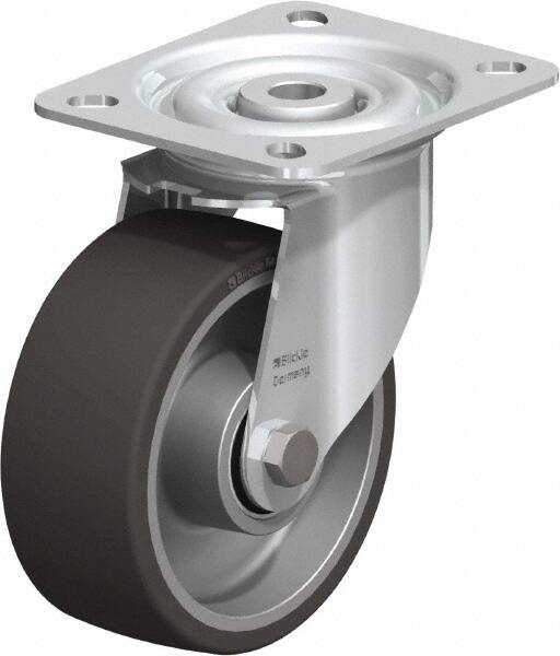 Swivel Top Plate Caster: Polyurethane-Elastomer, 4