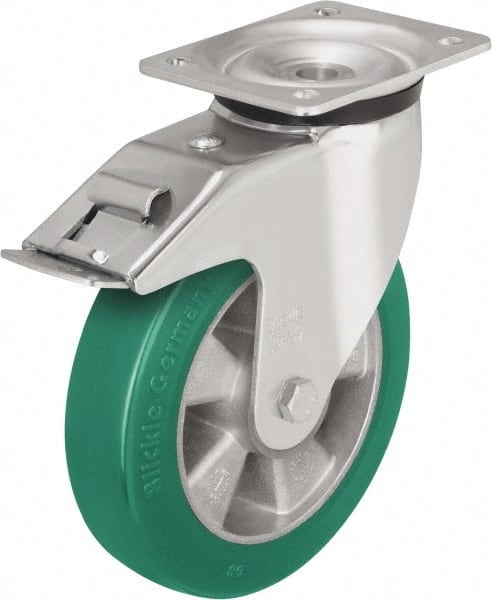 Swivel Top Plate Caster: Polyurethane-Elastomer Blickle Softhane, 5